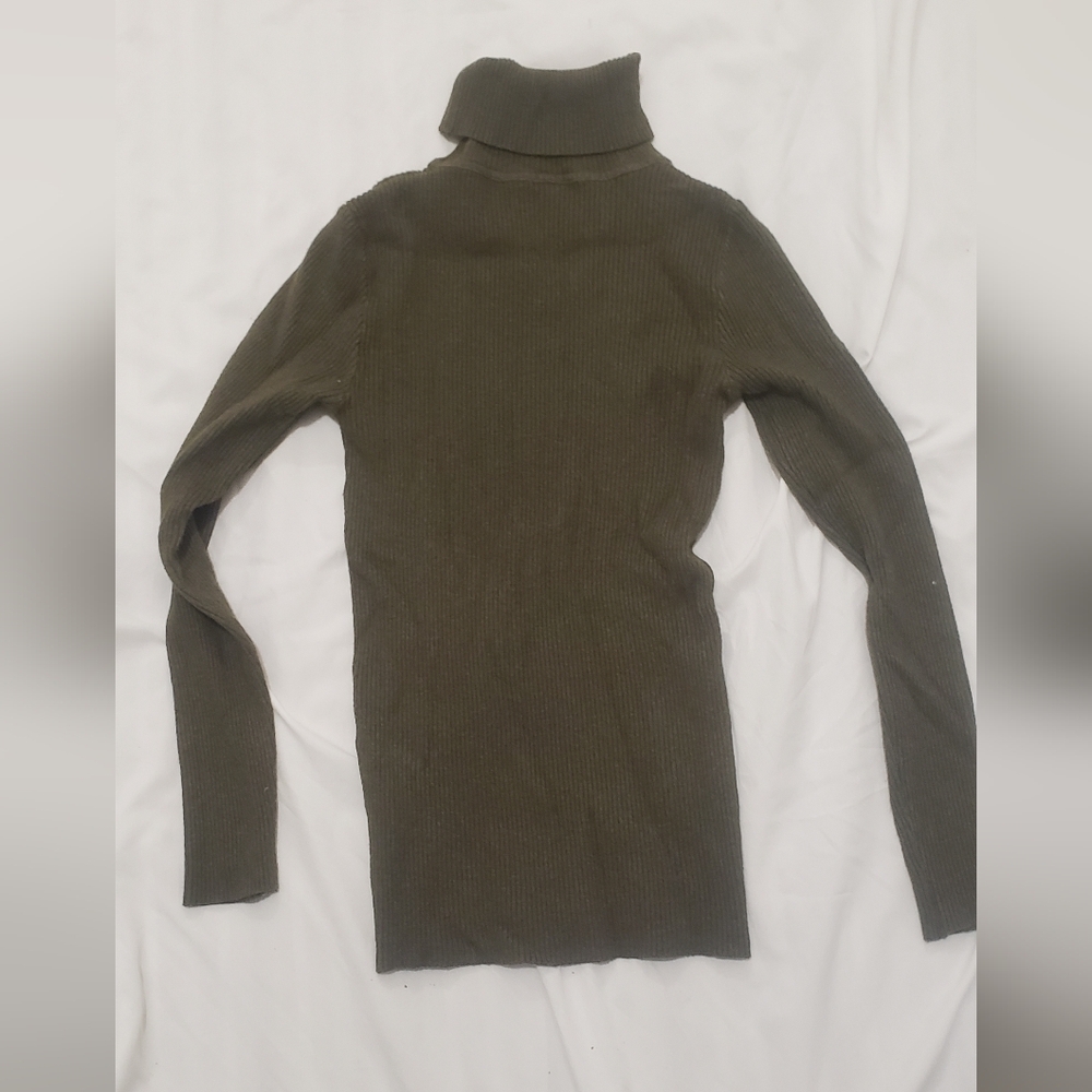 Olive Green Turtleneck Sweater
